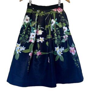 Ted Baker Emmalin Secret Trellis Full Skirt, Black Ted Size 0, US Size 2 NWT